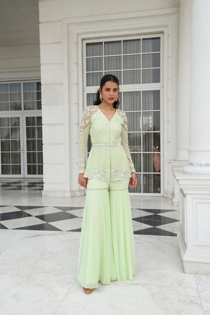 Lime Green Peplum Sharara