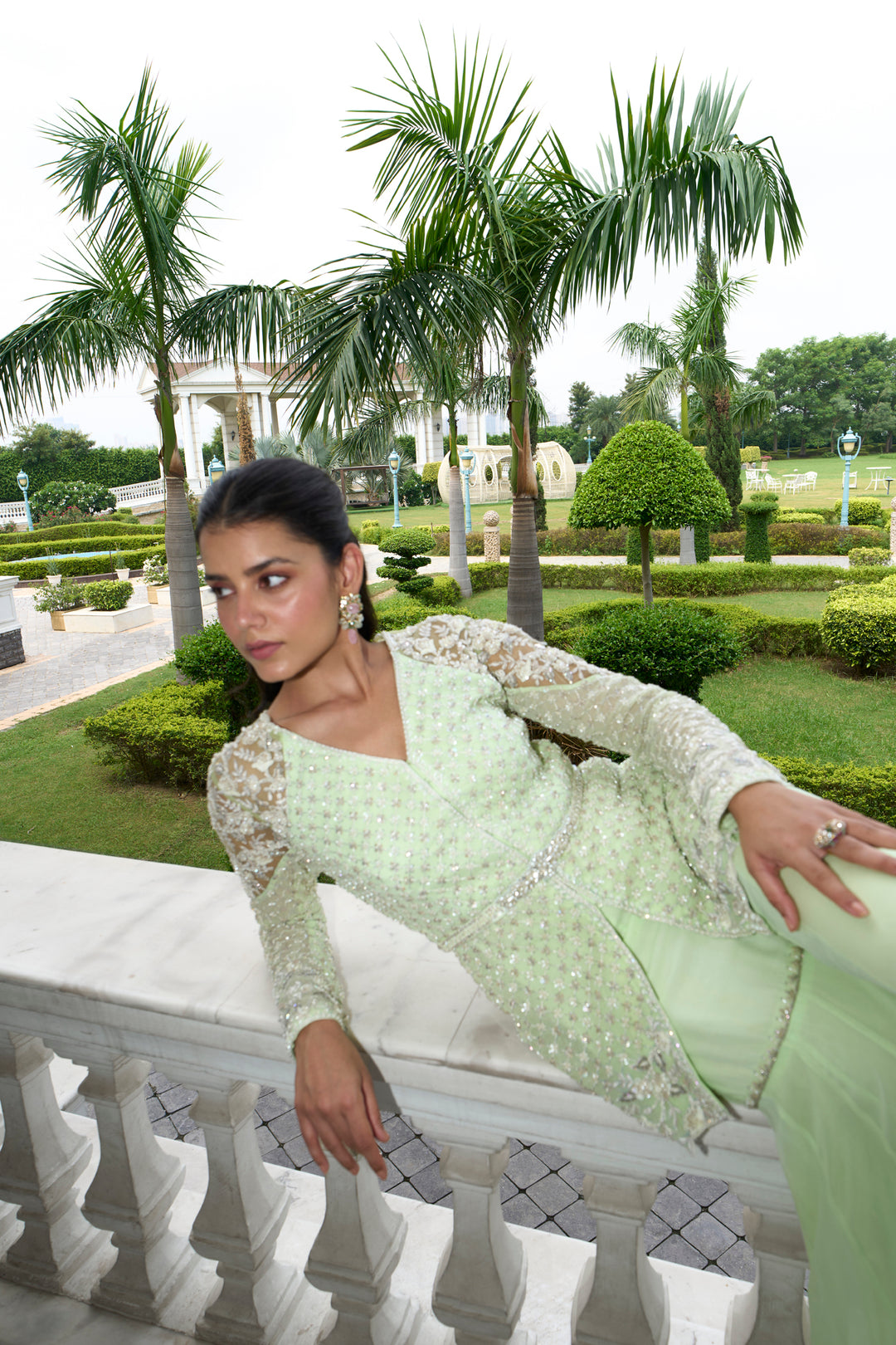 Lime Green Peplum Sharara