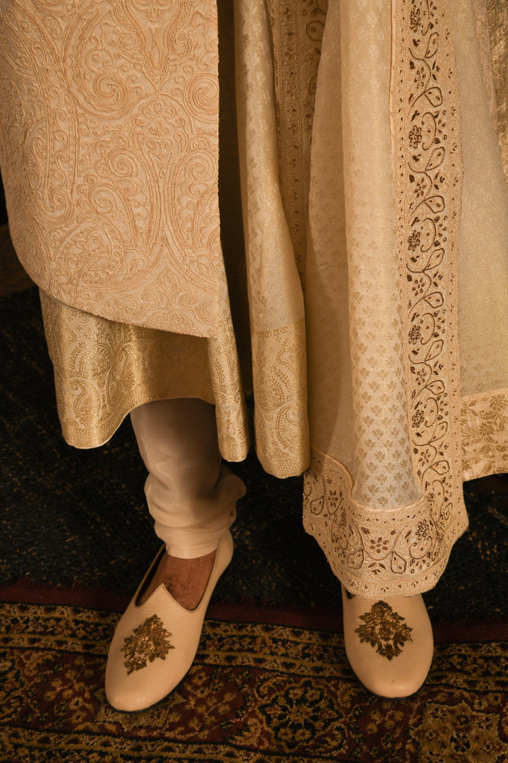 Timeless Heritage Sherwani: A Cream Masterpiece For The Groom