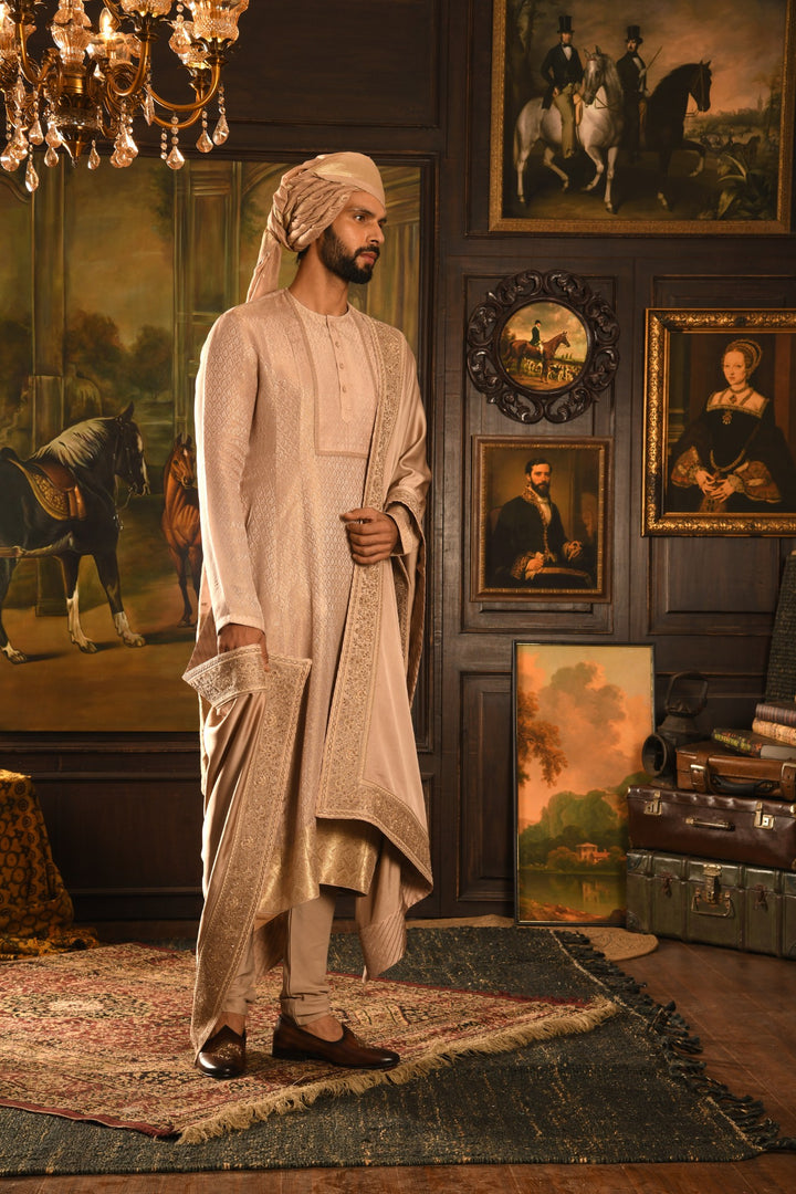 Rose Gold Palace Inlay Sherwani: A Regal Fusion Of Heritage And Modernity
