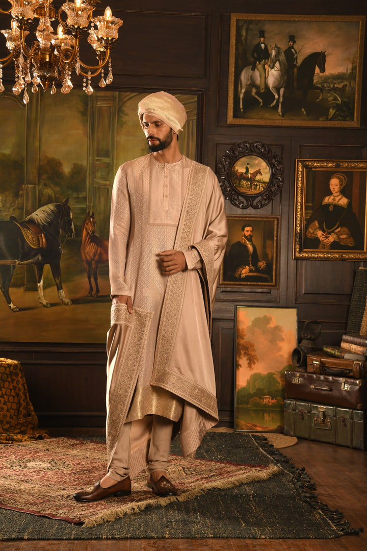 Rose Gold Palace Inlay Sherwani: A Regal Fusion Of Heritage And Modernity