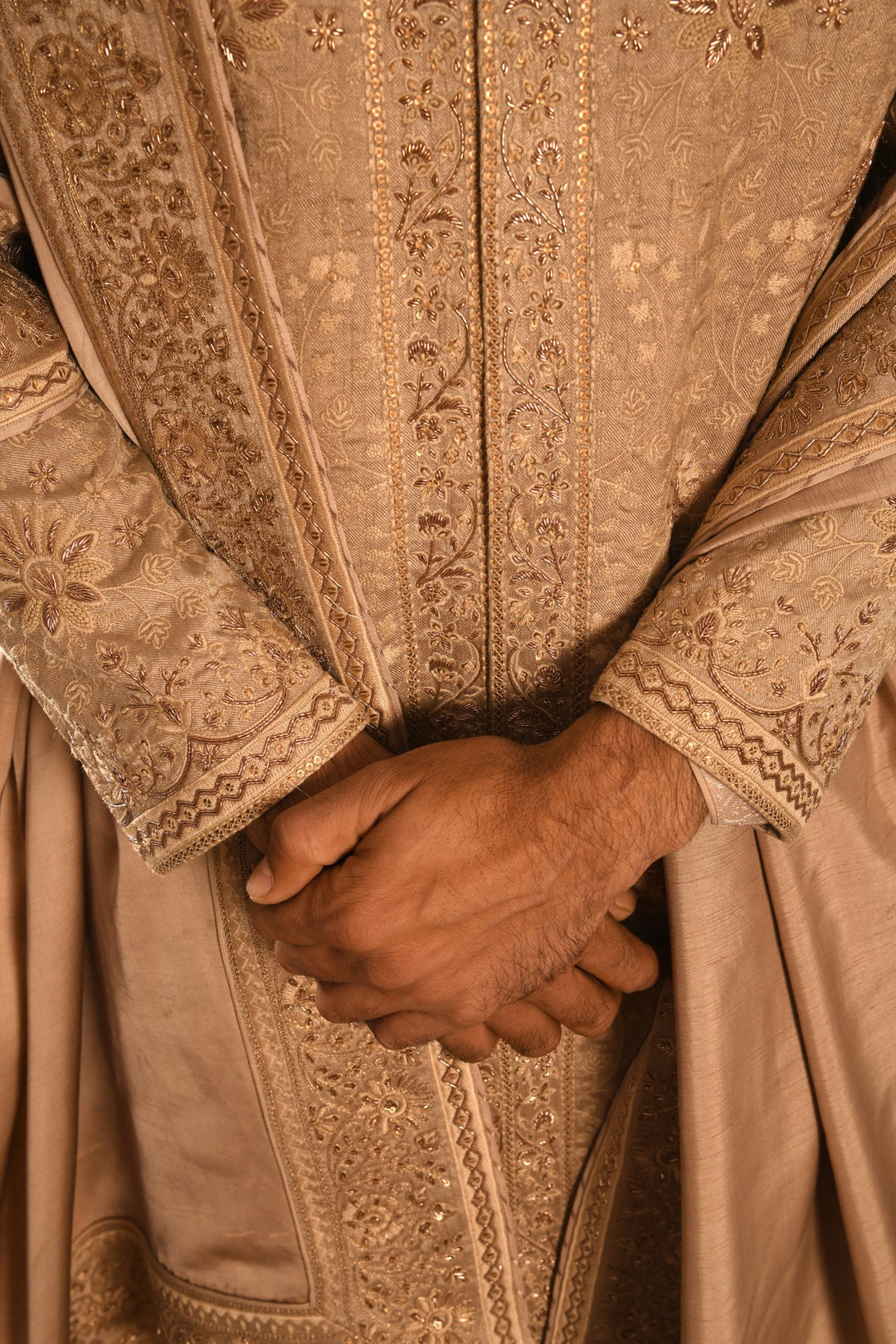 Rose Gold Palace Inlay Sherwani: A Regal Fusion Of Heritage And Modernity