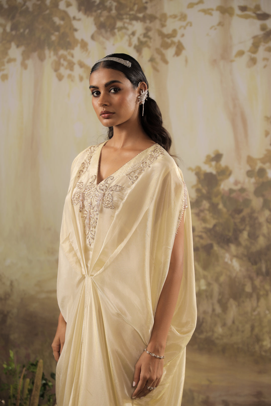 Ivory Embroidered Kaftan