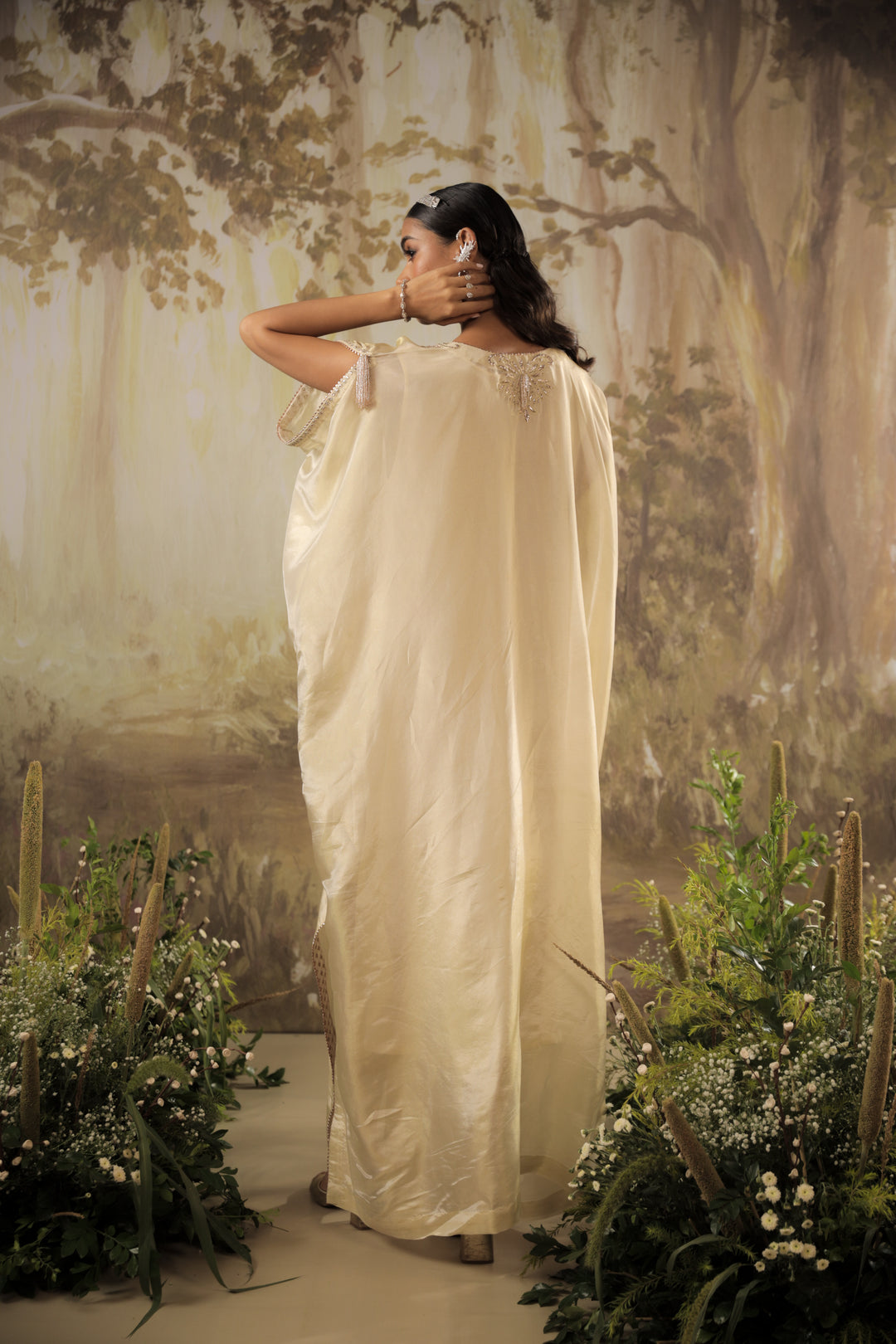 Ivory Embroidered Kaftan