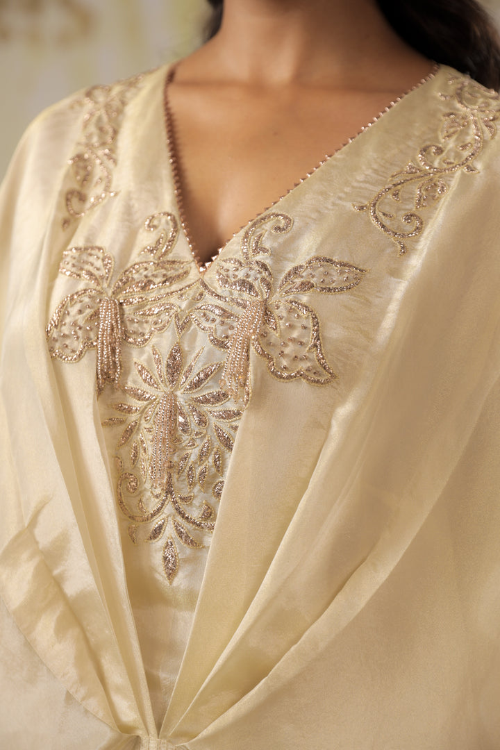 Ivory Embroidered Kaftan
