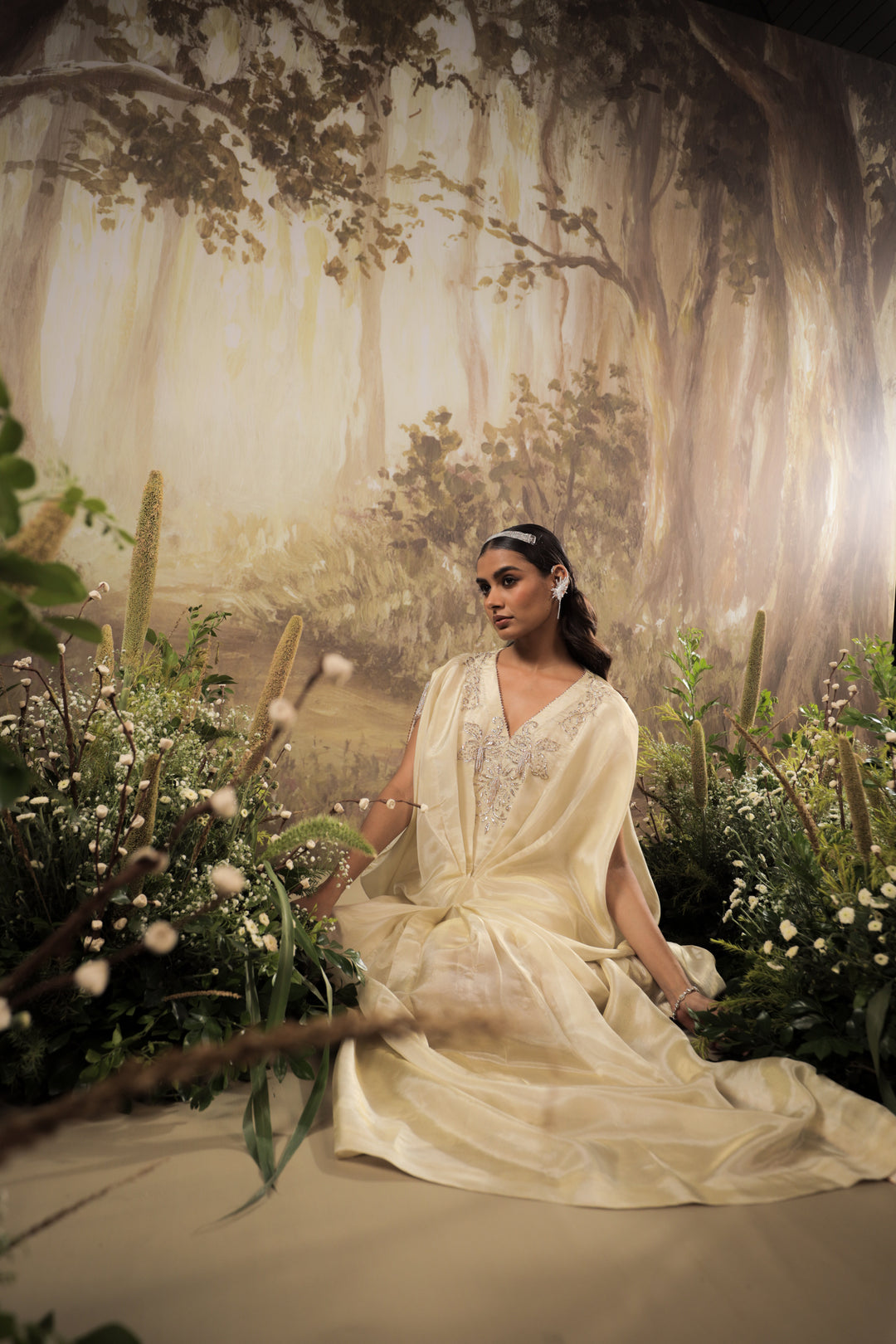 Ivory Embroidered Kaftan