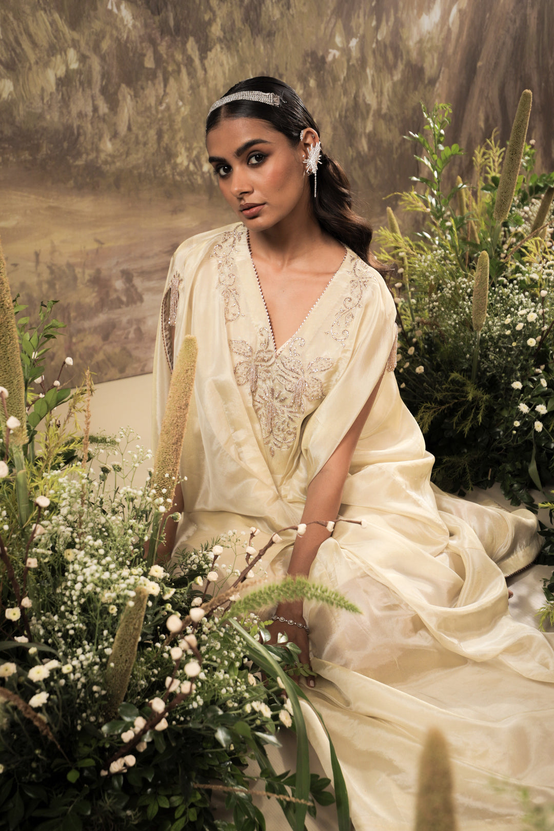 Ivory Embroidered Kaftan