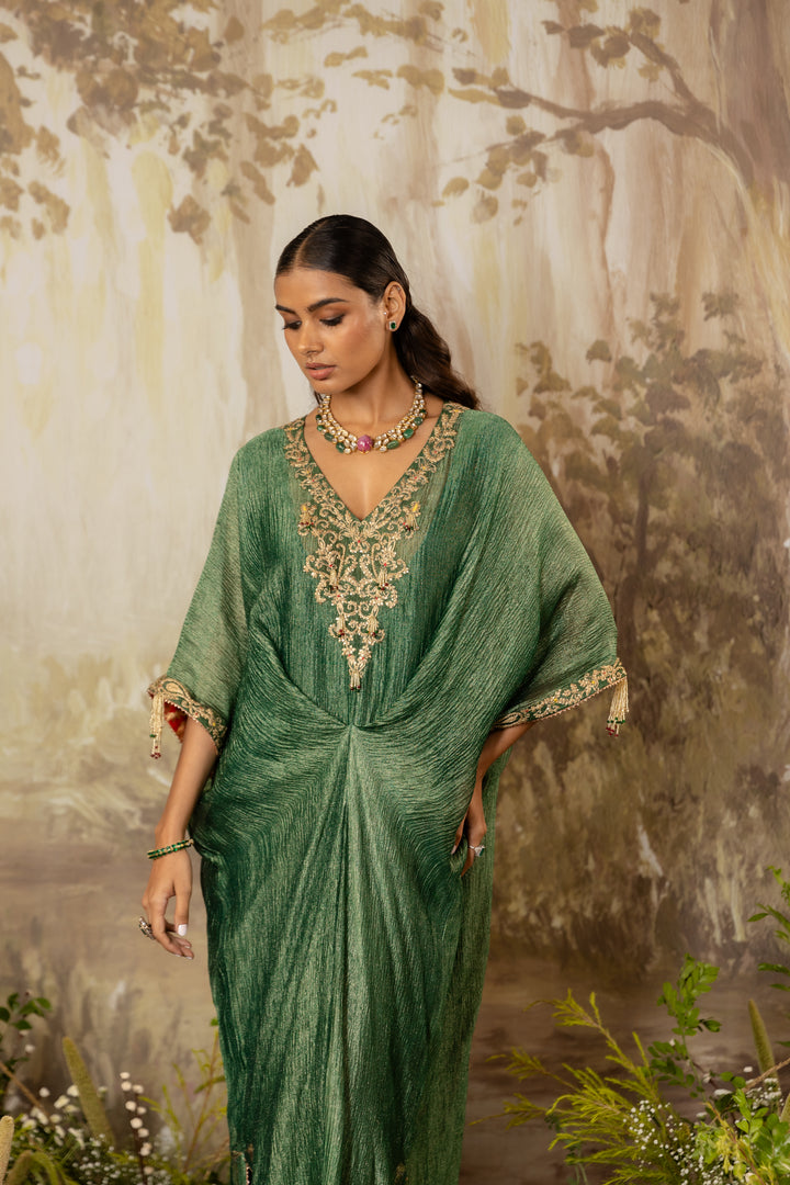 Emerald Green Embroidered Kaftan