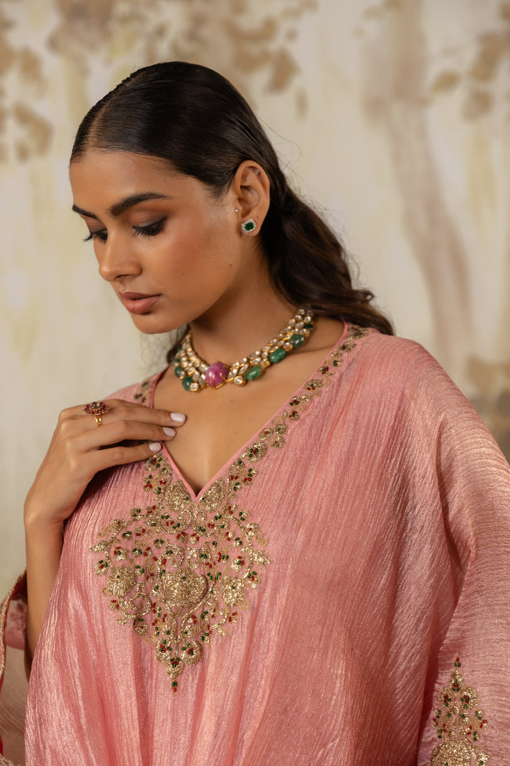 Rose Pink Embroidred Kaftan