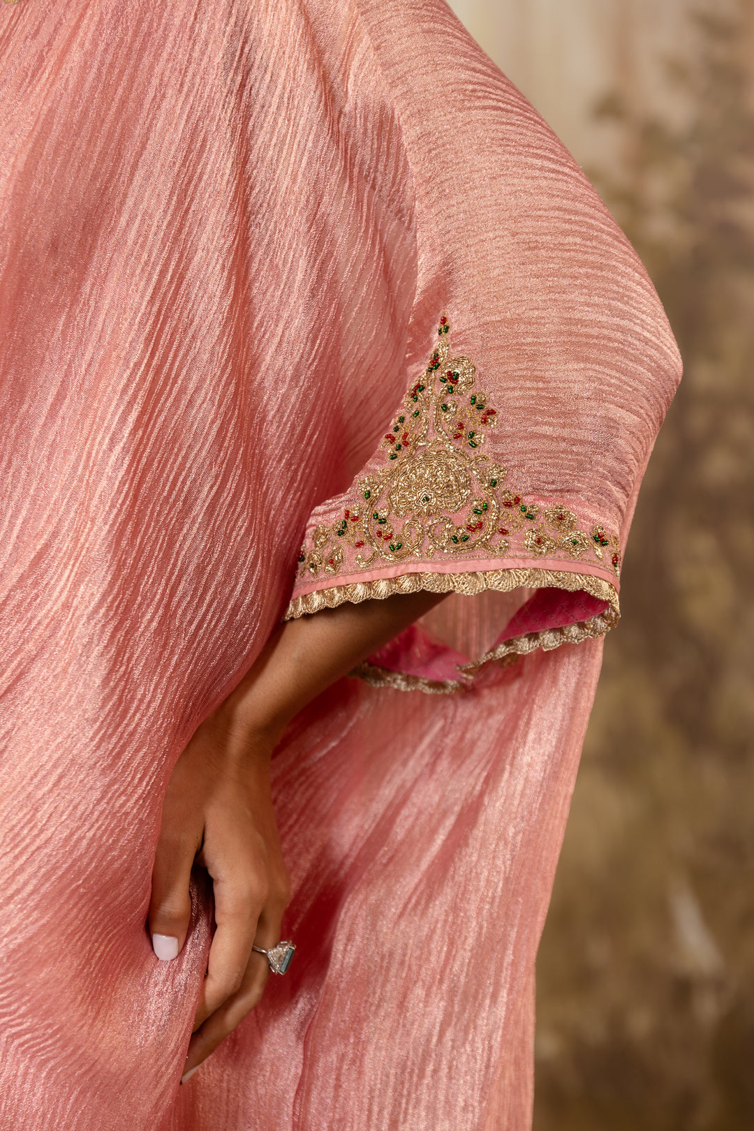 Rose Pink Embroidred Kaftan