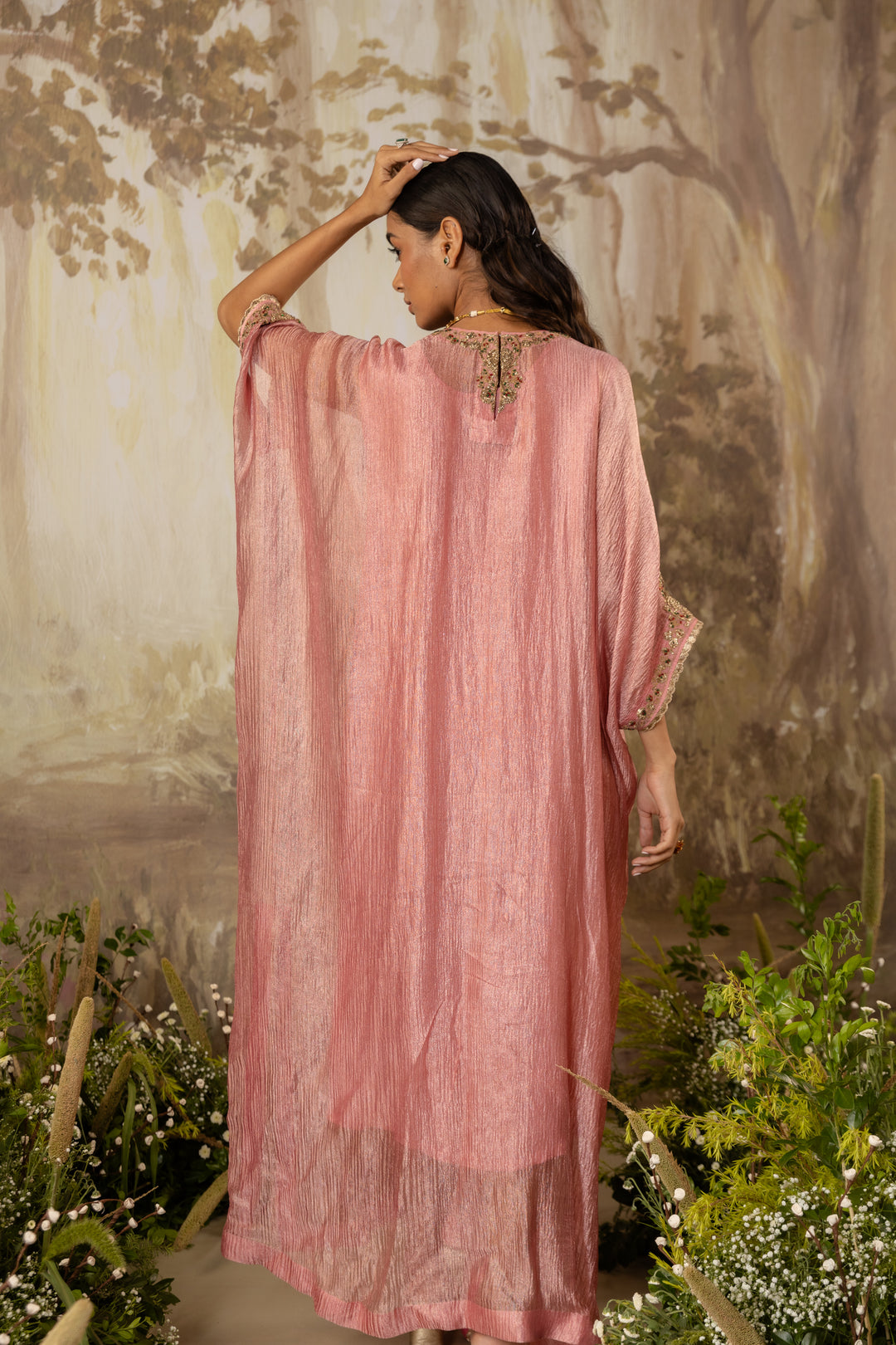 Rose Pink Embroidred Kaftan