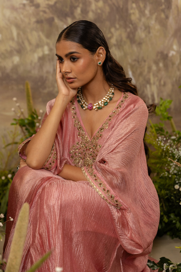 Rose Pink Embroidred Kaftan