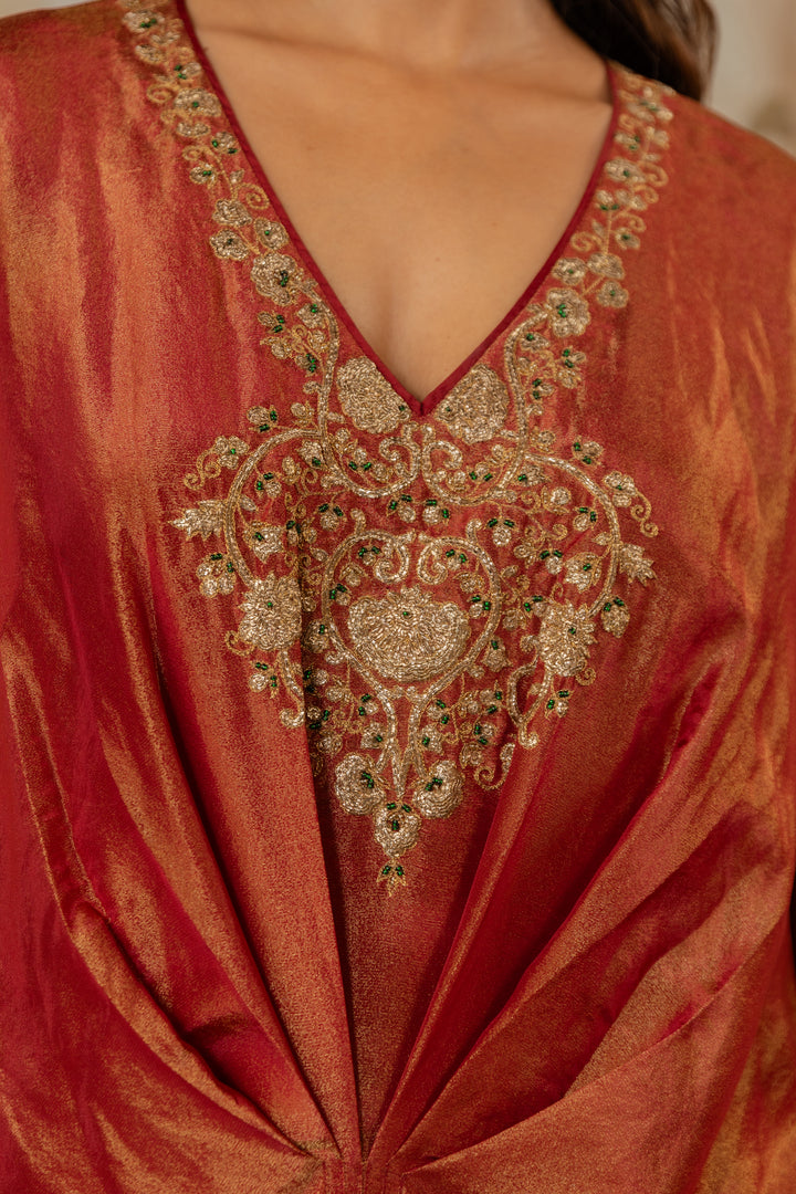 Burnt Rust Embroidered Kaftan