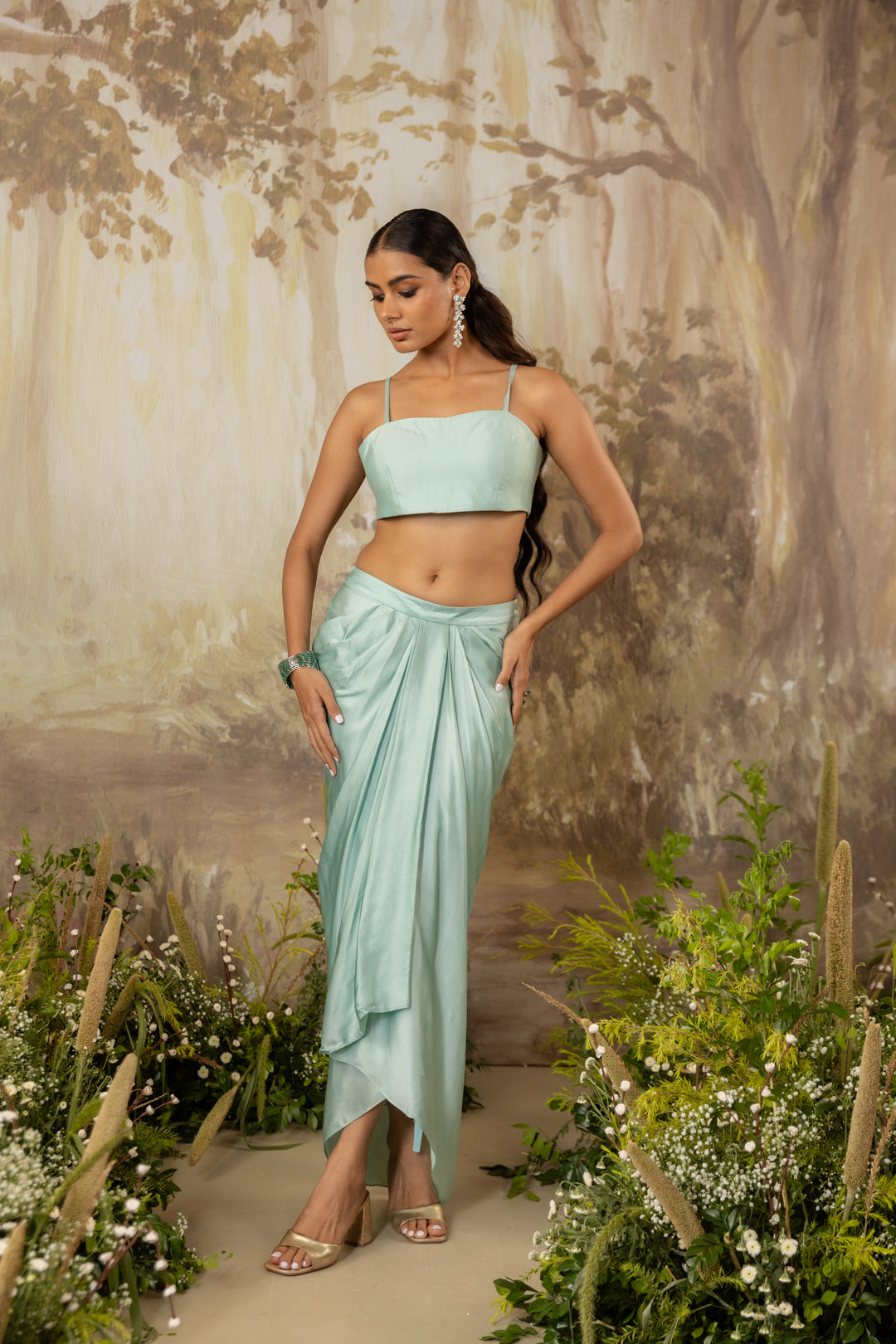 Powder Blue Zoe Peplum Jacket Set