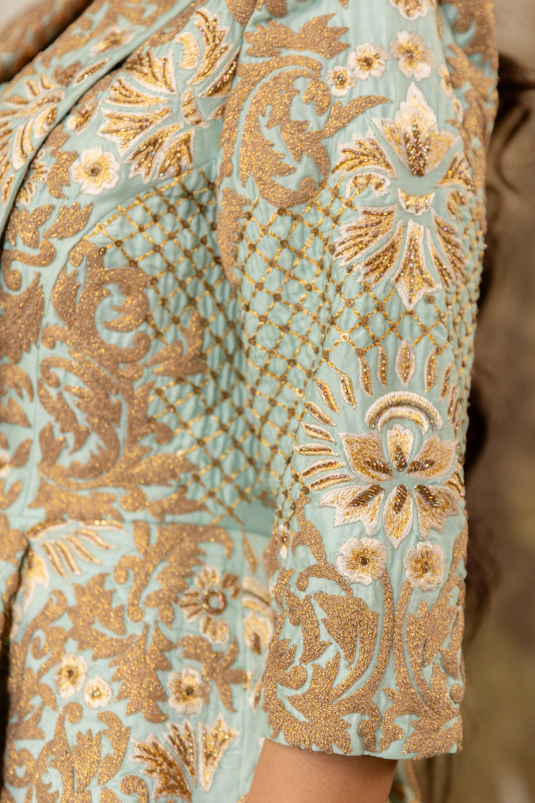 Powder Blue Zoe Peplum Jacket Set