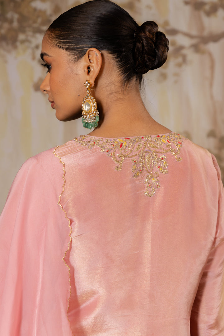 Rose Pink Tissue Long Suit Set