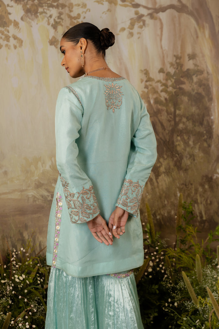 Powder Blue Short Kurta Set