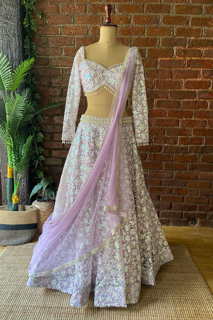 Periwinkle Sequin Work Lehenga Set