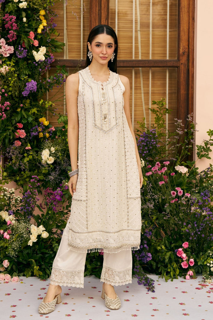 Shringar Organza Off White Kurta Set
