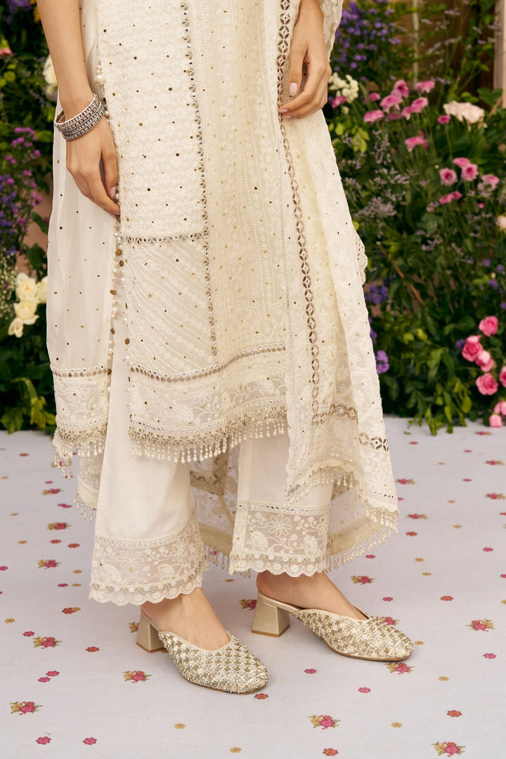 Shringar Organza Off White Kurta Set
