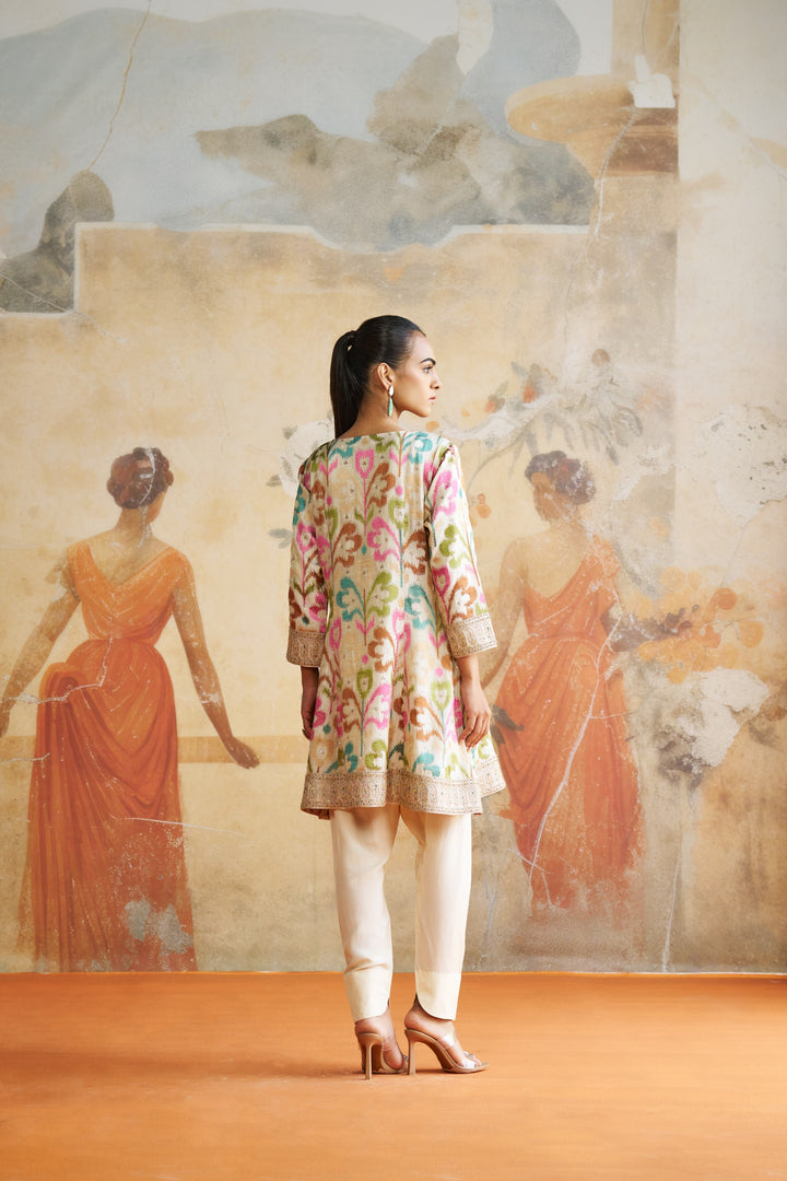 Ikkat Peplum Kurta Set