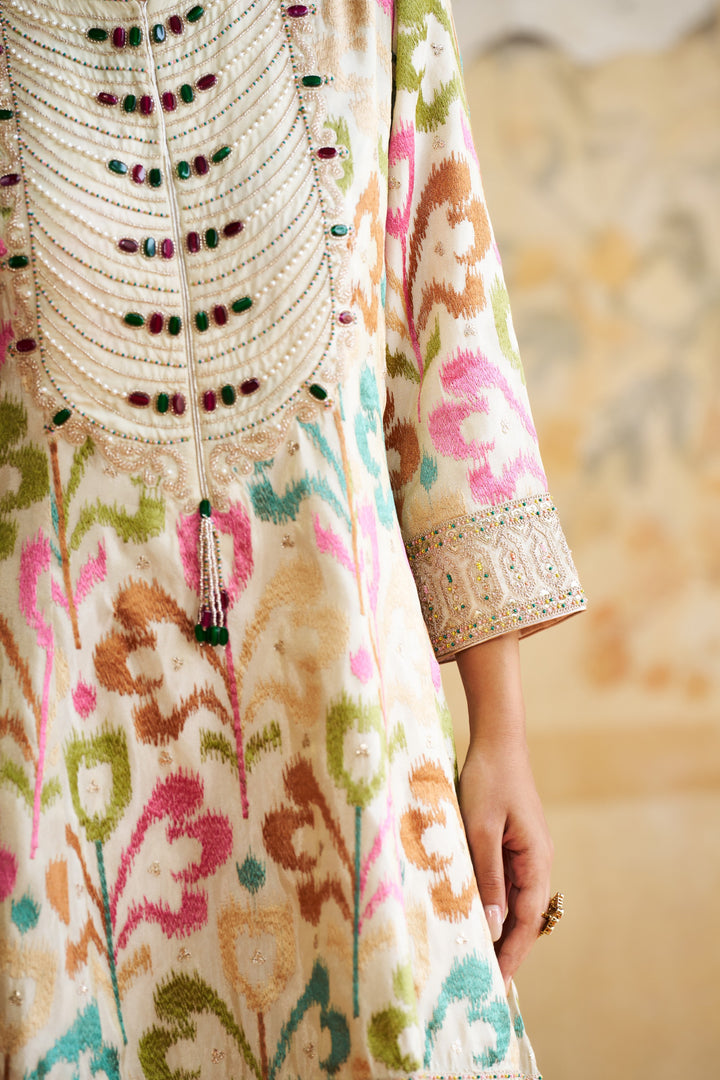 Ikkat Peplum Kurta Set