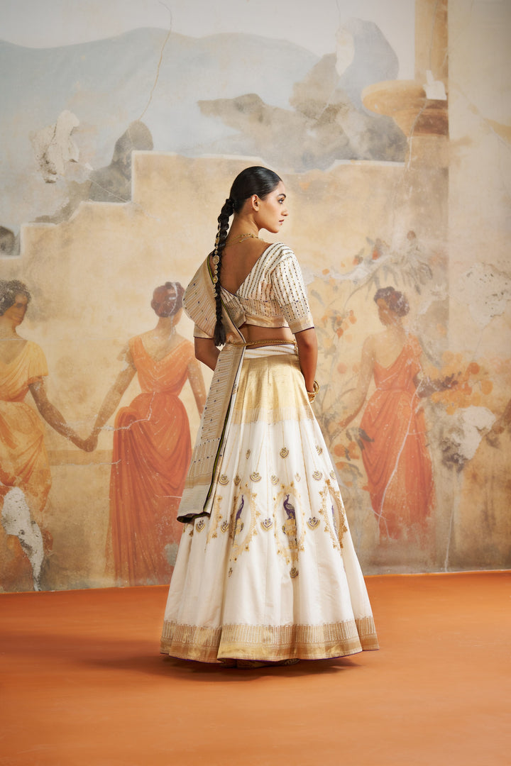 Ivory Banarasi Lehenga Set