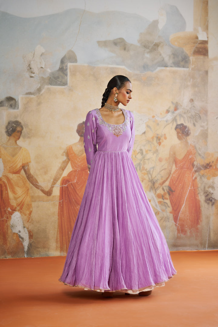 Lavender Anarkali Set