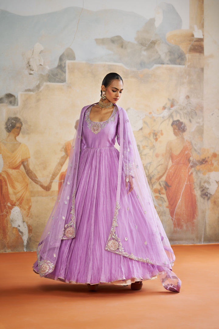 Lavender Anarkali Set