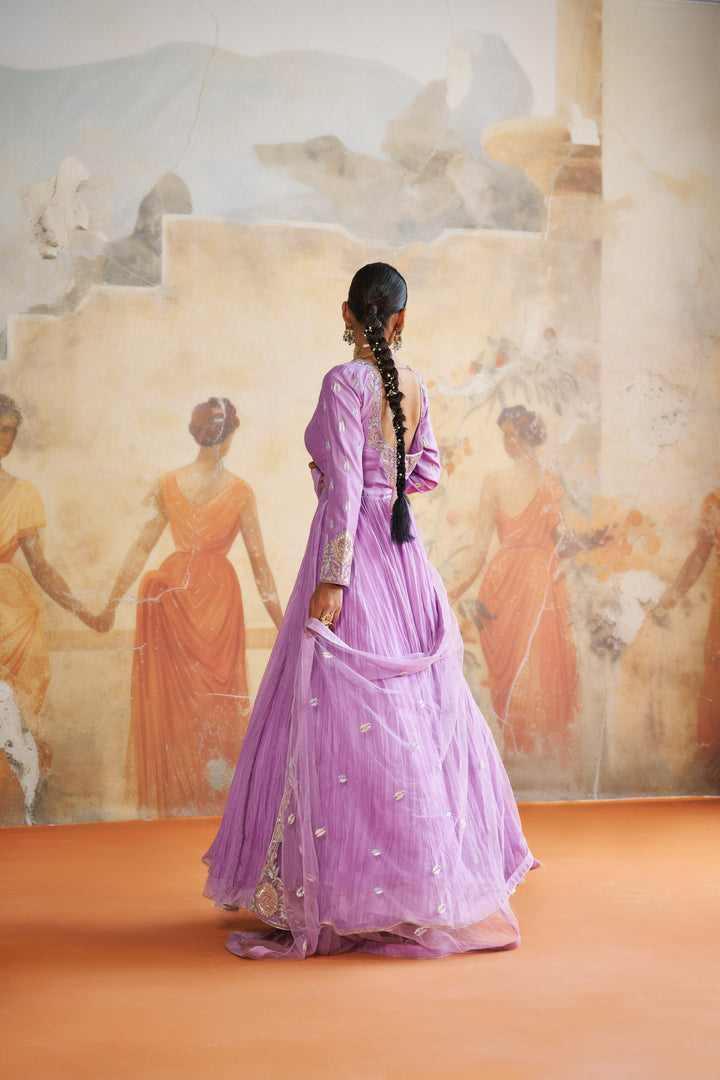 Lavender Anarkali Set
