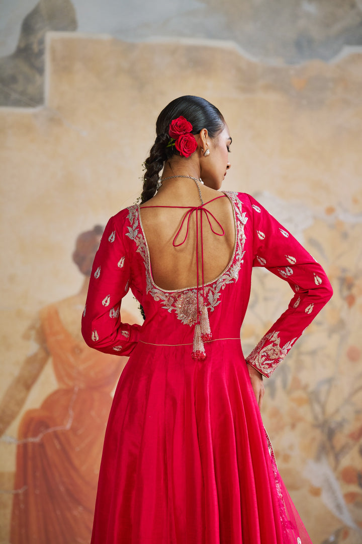 Fuchsia Pink Long Anarkali Set