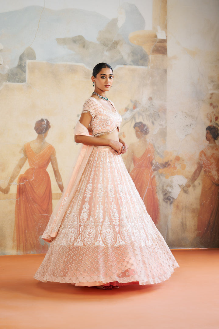 Peach Pearl Lehenga Set