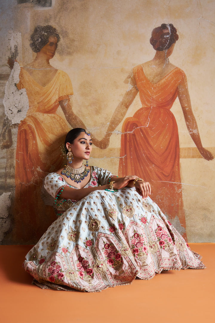 Green Zardozi Lehenga Set