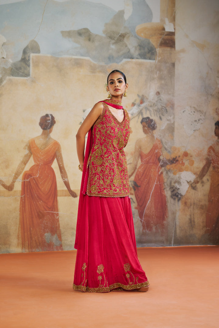 Red Sequin Suit Set