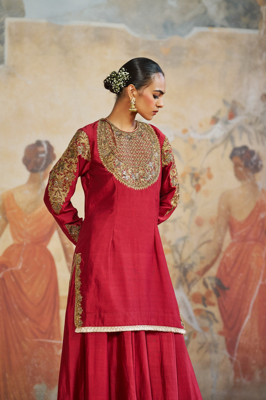 Red Mughal Suit Set
