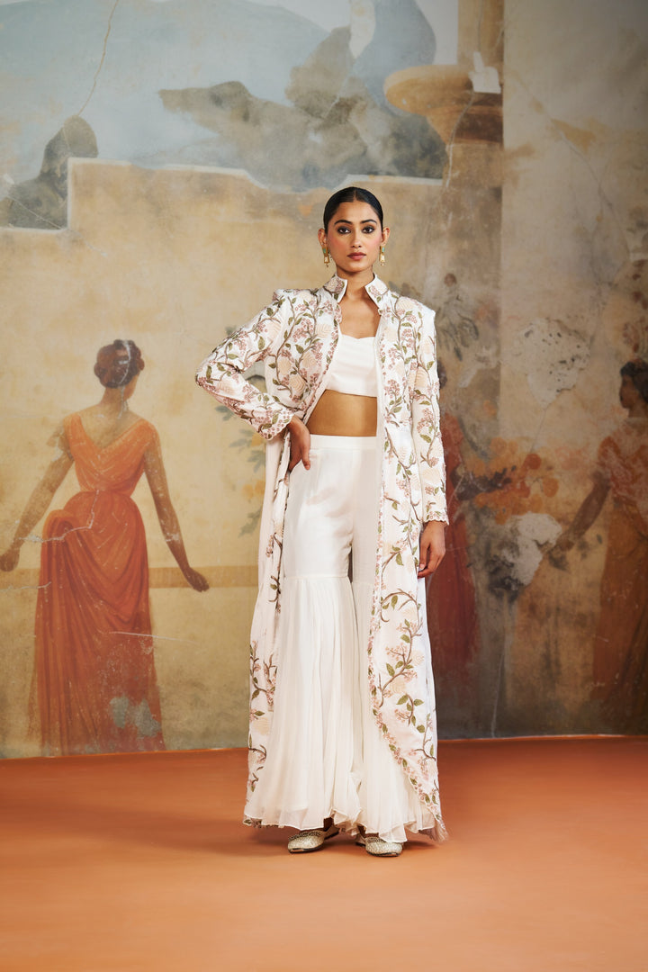 Ivory Multithreaded Long Jacket Set
