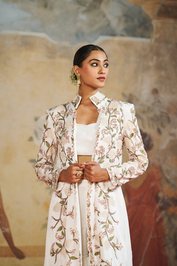 Ivory Multithreaded Long Jacket Set