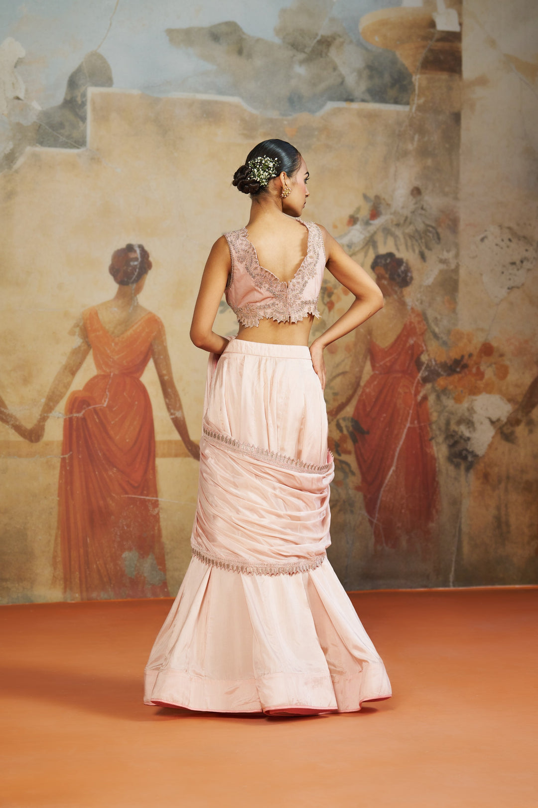 Blush Pink Lehenga Saree