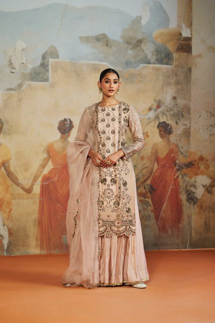 Salmon Pink Long Suit Set
