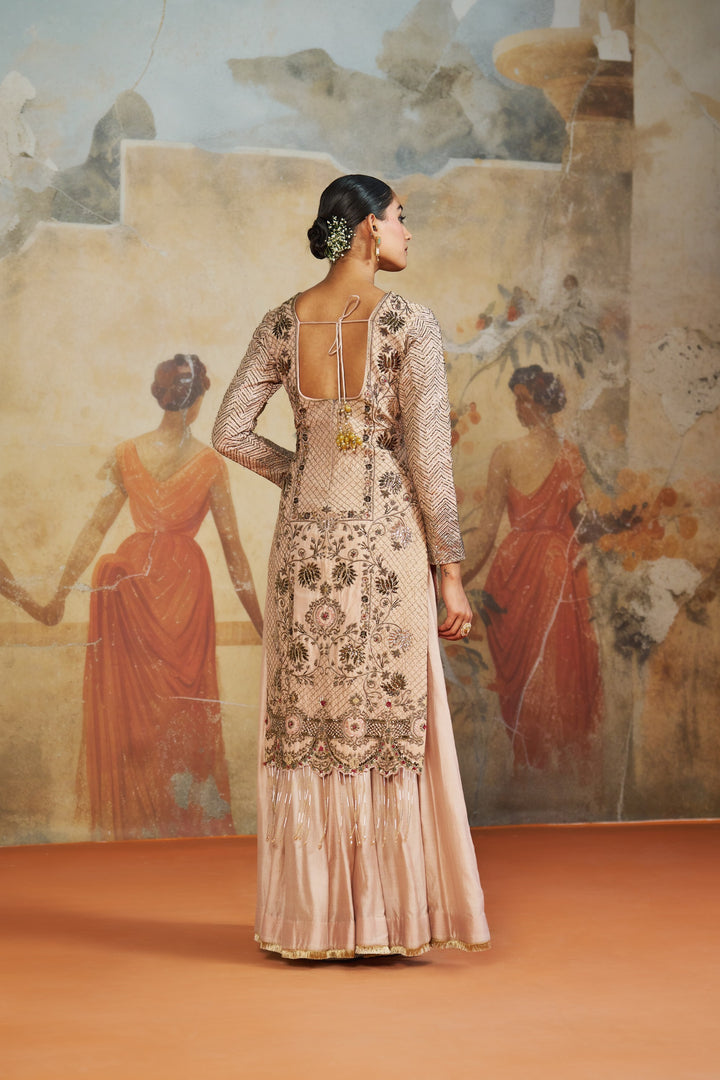 Salmon Pink Long Suit Set