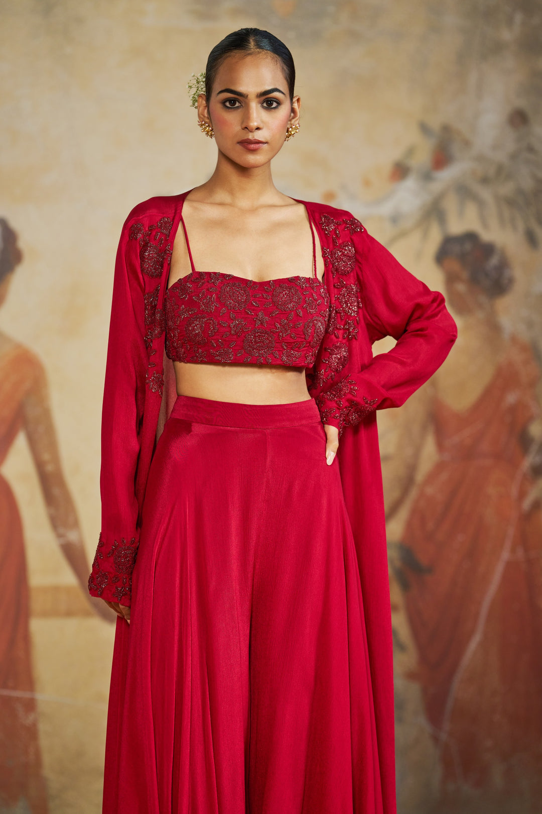 Red 3Pcs Cape Set