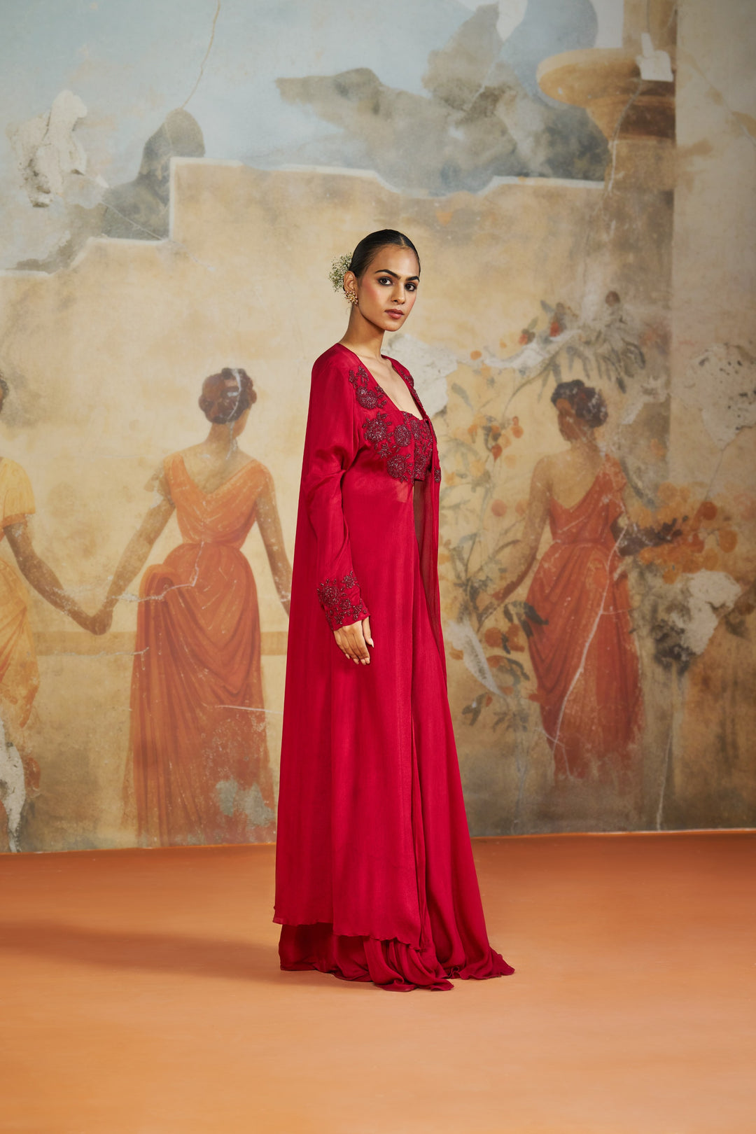 Red 3Pcs Cape Set