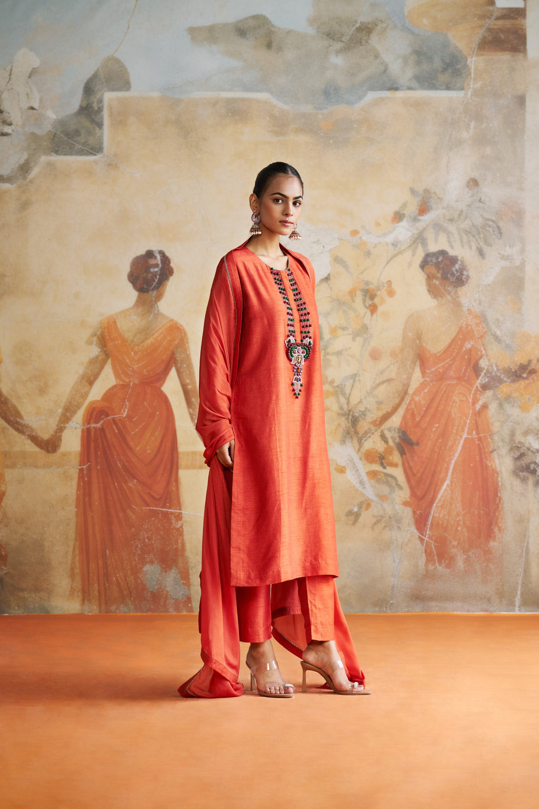 Rust Orange Long Suit Set