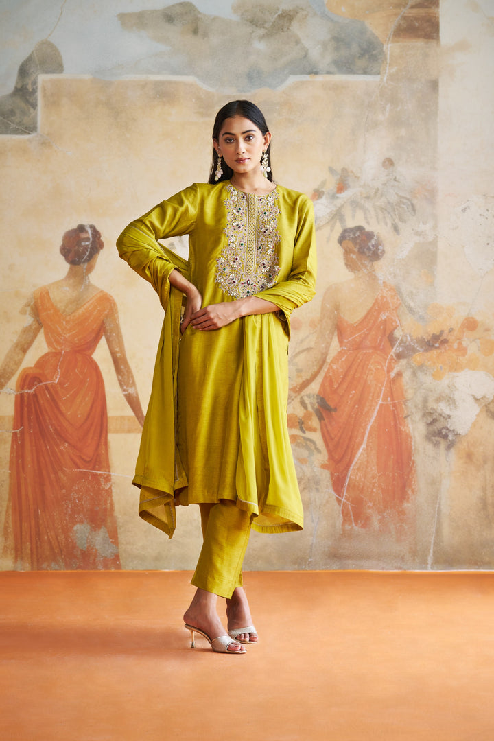 Olive Green Long Suit Set