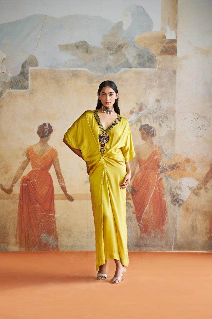 Olive Jeweled Kaftan