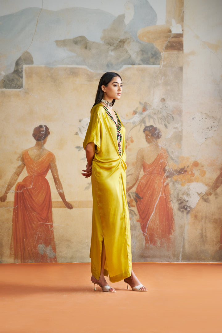 Olive Jeweled Kaftan