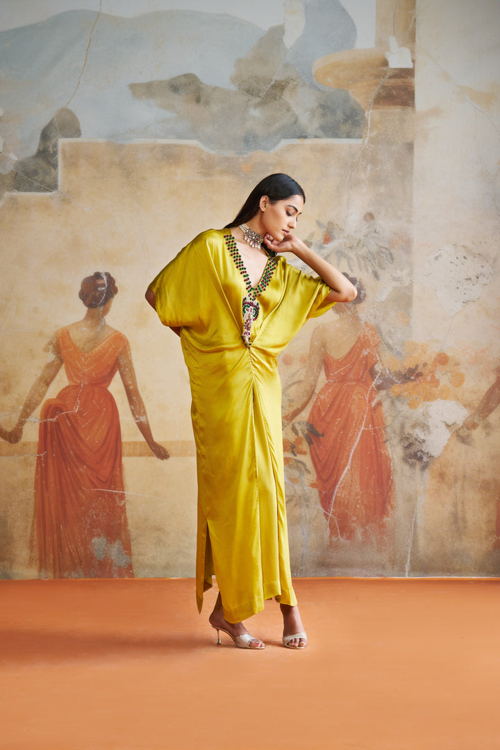 Olive Jeweled Kaftan