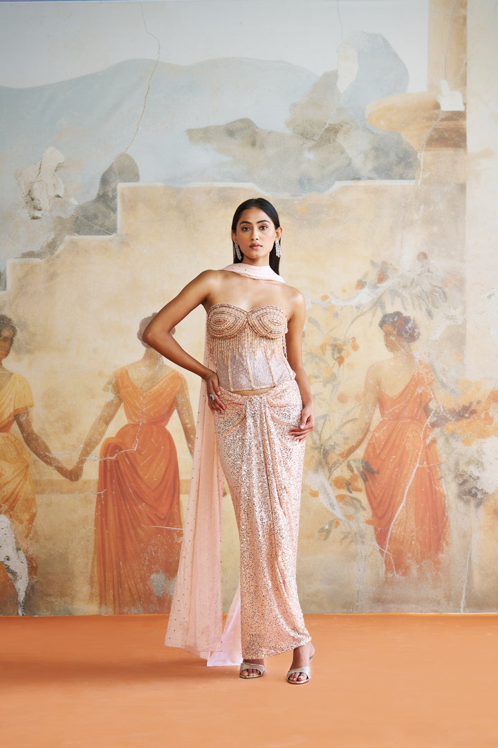 Peach Corset Set