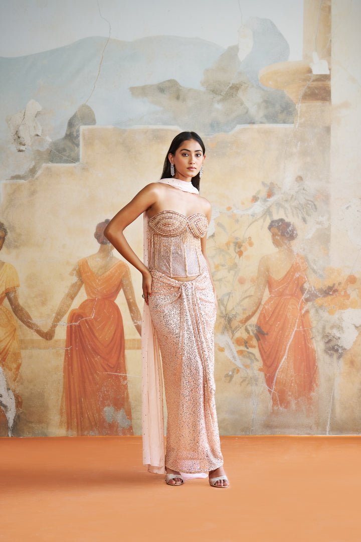 Peach Corset Set