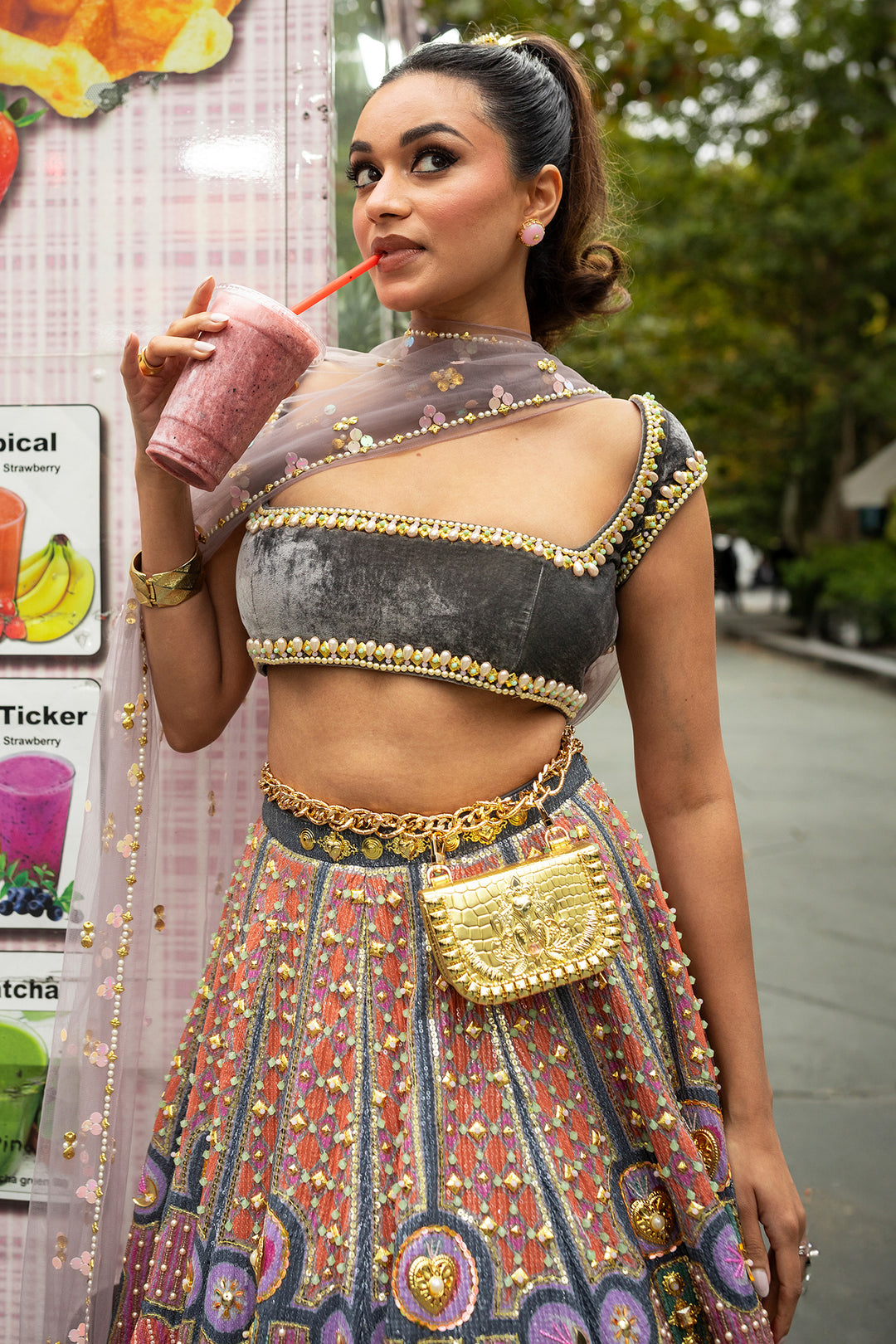 Alice Grey Lehenga Set
